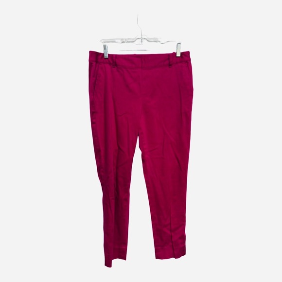 Lauren Ralph Lauren Cropped Pant Women's Size 10 Pink Zip Stretch Mid Rise - Picture 1 of 6